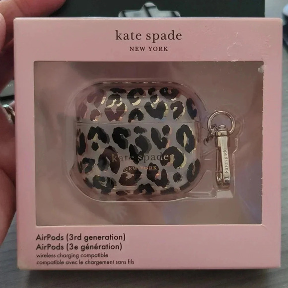 Kate Spade Gold Leopard print airpod 3rd generation case - Picture 2 of 3